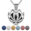 Merryshine High Quality Pendants Lotus Aromatherapy Essential Oil Diffuser Pendants with Lava Rock