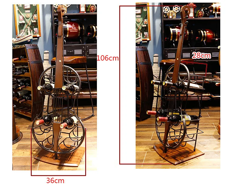 European Style 4 Bottle Cello Guitar Violin Shape Iron Wine Display Rack Storage Buy