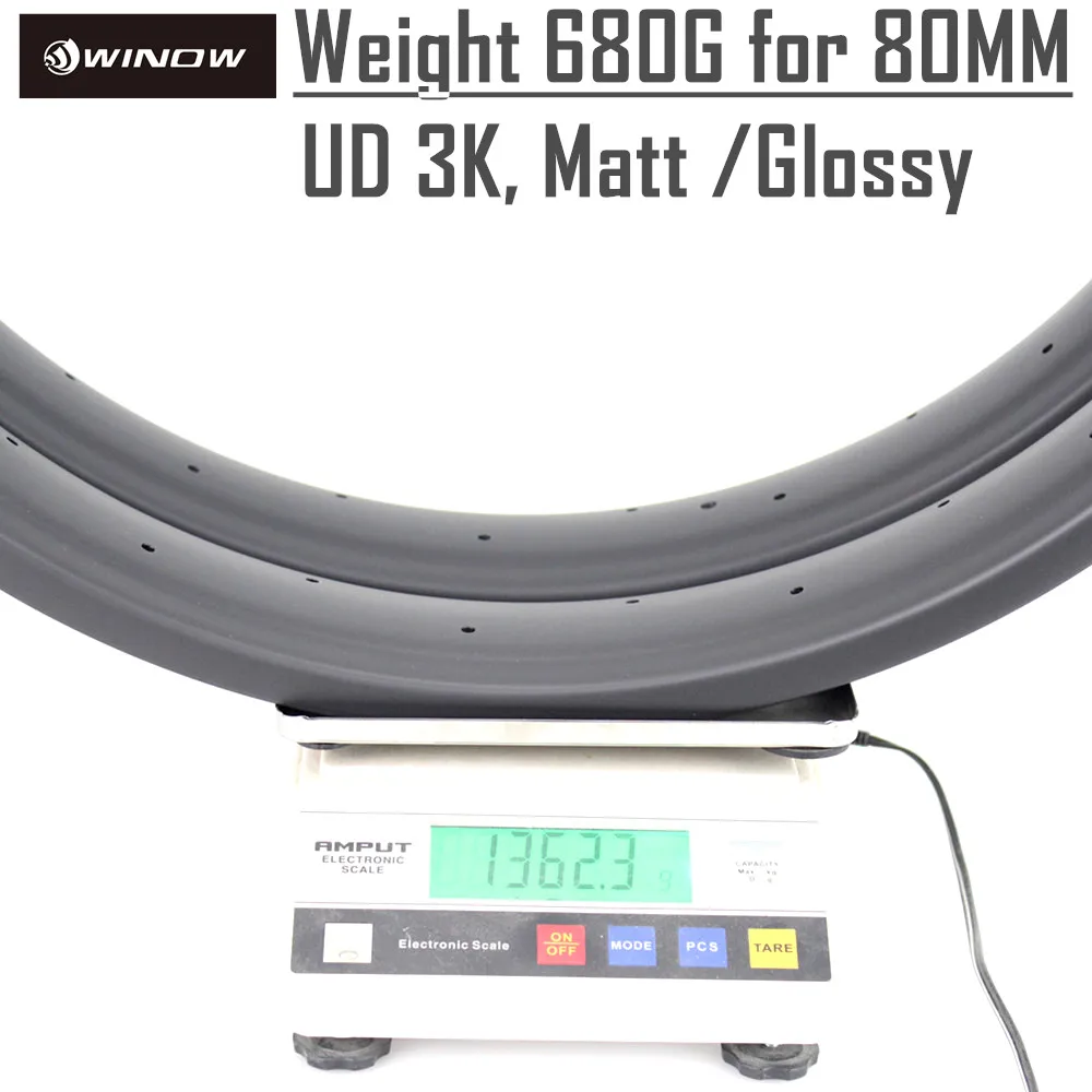 2017 Tubeless Ready T800 26er Fat Bike Carbon Rim Snow Bike Wheel Rim