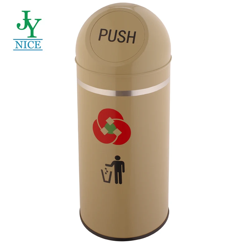 Round door push bin