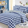 Home Goods Geometry Design Plaid Reversible Indian Bedspreads Cotton Quilted