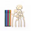 Wooden Flower Shape Art Projects Craft Decoration Gift
