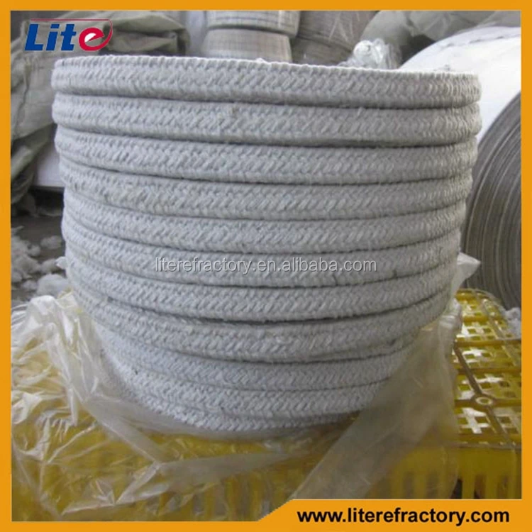 1260 Degree Fire Resistant Fiber Round/Square/Twisted Braided Ceramic Rope for Sealing Gasket