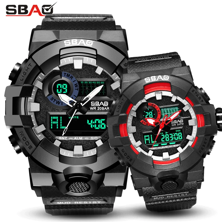 Sbao S-8018 Degli Amanti Della Vigilanza Di Marca Display A Led Della Donna  Degli Uomini Di Sport Orologio Da Polso Digitale Di Arresto Allarme  Giornaliero Calendario Water Resistant - Buy Silicone Watches