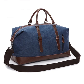 Top Wholesale Retro Blank Canvas Duffle Bag Heavy Duty Canvas Men&#39;s Travel Duffel Bags For ...