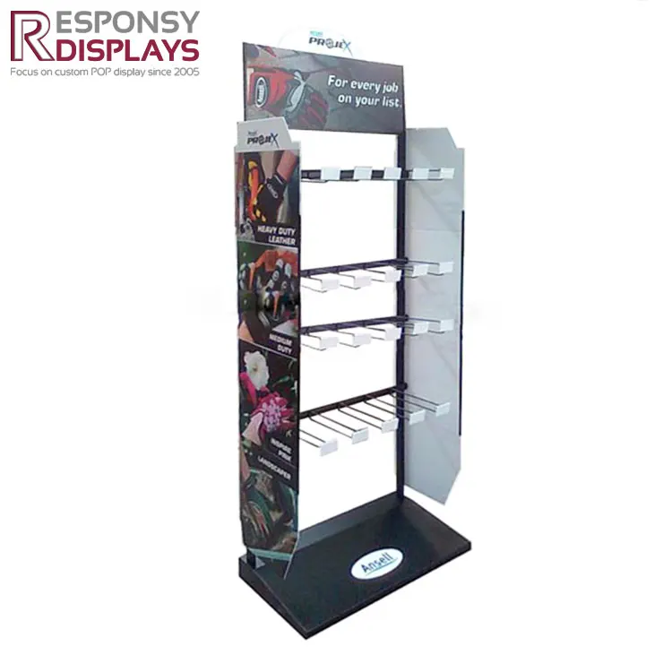 Metal Floor Standing Gloves Display Rack Shelf With Hanging Style - Buy ...