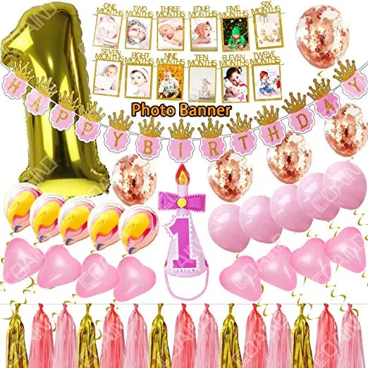 First Birthday Decorations 1st Baby Girl Party Supplies Buy
