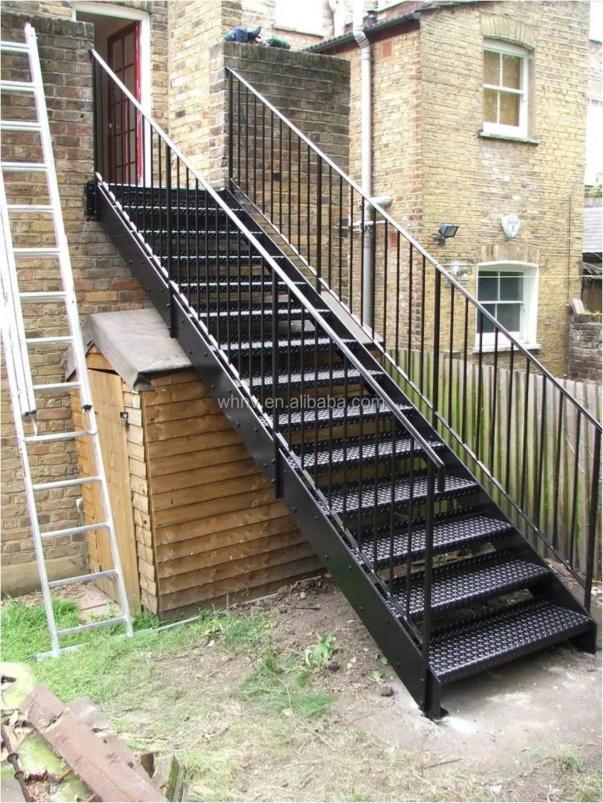 Decorative External Steel Stairs External Metal Staircase Outdoor