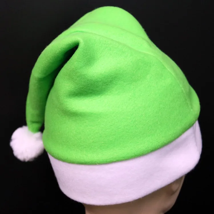便宜的绿色羊毛圣诞帽