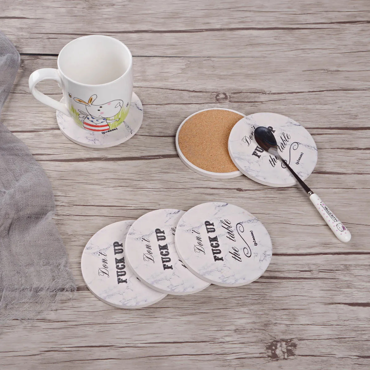 Ceramic Coaster Stone Drink Coasters,Promotional Gift Round Absorbent