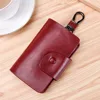 Unisex Genuine Leather Car Key Holder Bag Key Chain Case Key Bags With Pouch Key Ring Cover