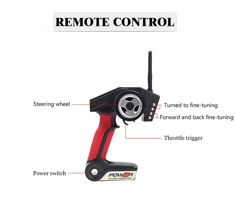 Wltoys A959 Upgrade Metal Universal Rc Offroad Car Remote Control With