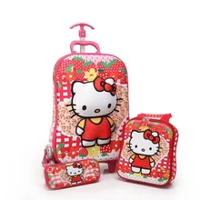 3PCS/set kids Luggage Travel 3D stereo Pull rod box rolling suitcase cartoon child pencil box children gift anime trolley case