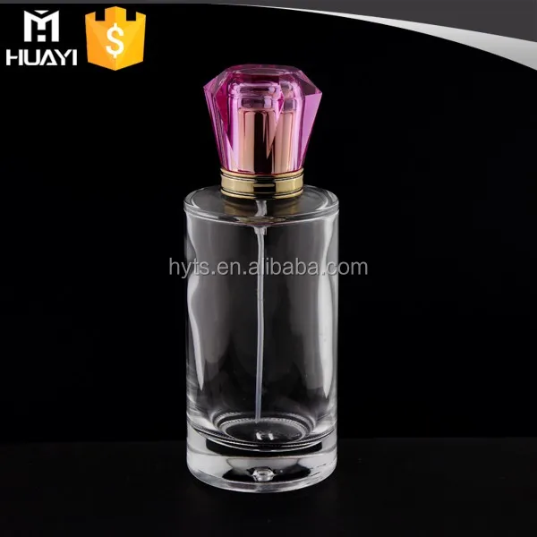 Round Shape 50ml Glass Perfume Bottle With Pink Cap Buy 50ml Glass