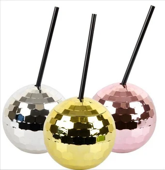 Assorted Disco Ball Tumbler With Screw Top Lid & Reusable Straw 20oz ...