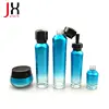 Fading blue/purple cosmetic packing bottle set lotion bottle/cream jar for luxury skin care