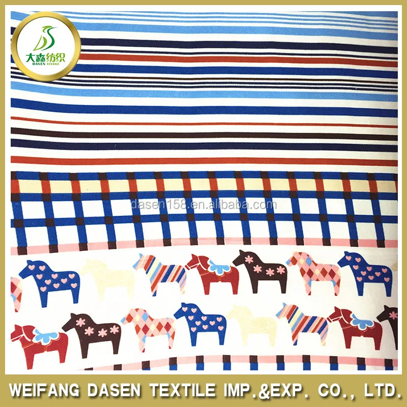 hot selling horse print 100% Polyester Printed Fabric for baby cloth