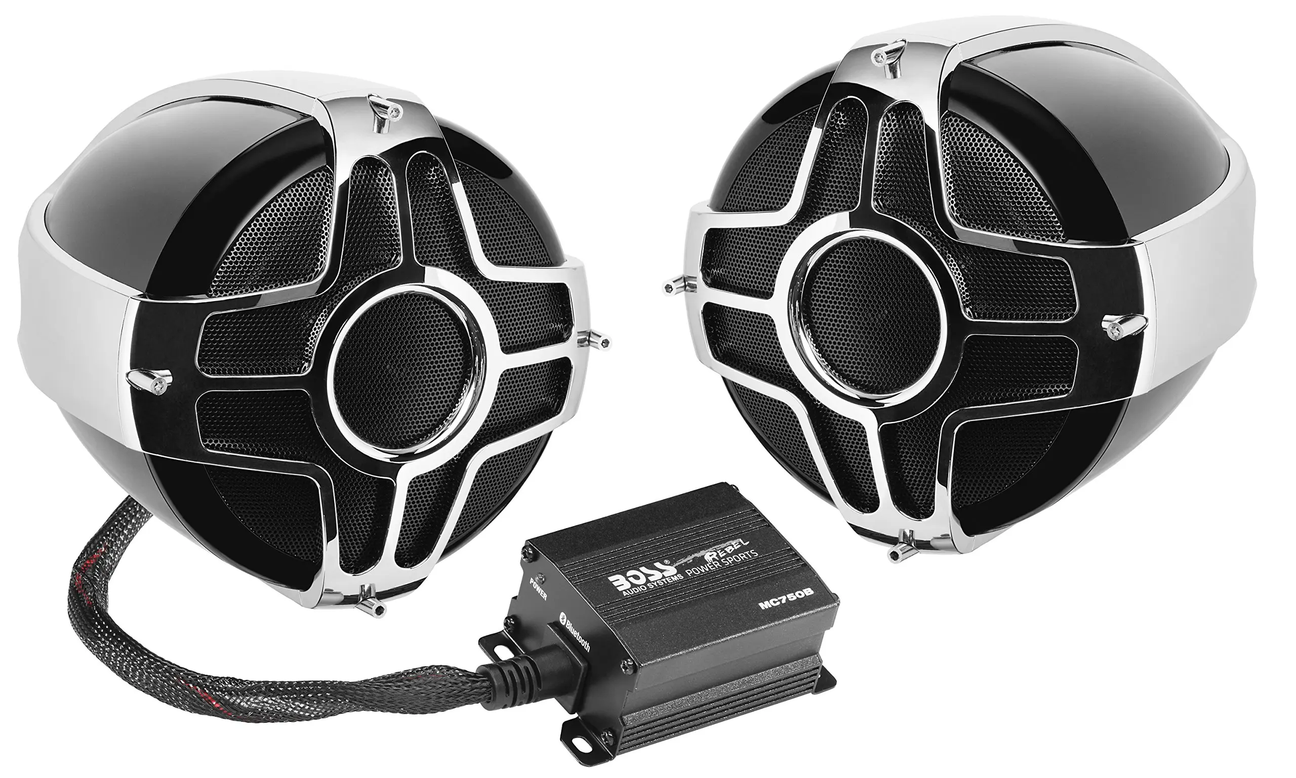 MEMPHIS MXABMC2 CHROME 3/" SPEAKERS AMPLIFIER MARINE BOAT MOTORCYLE ATV UTV NEW