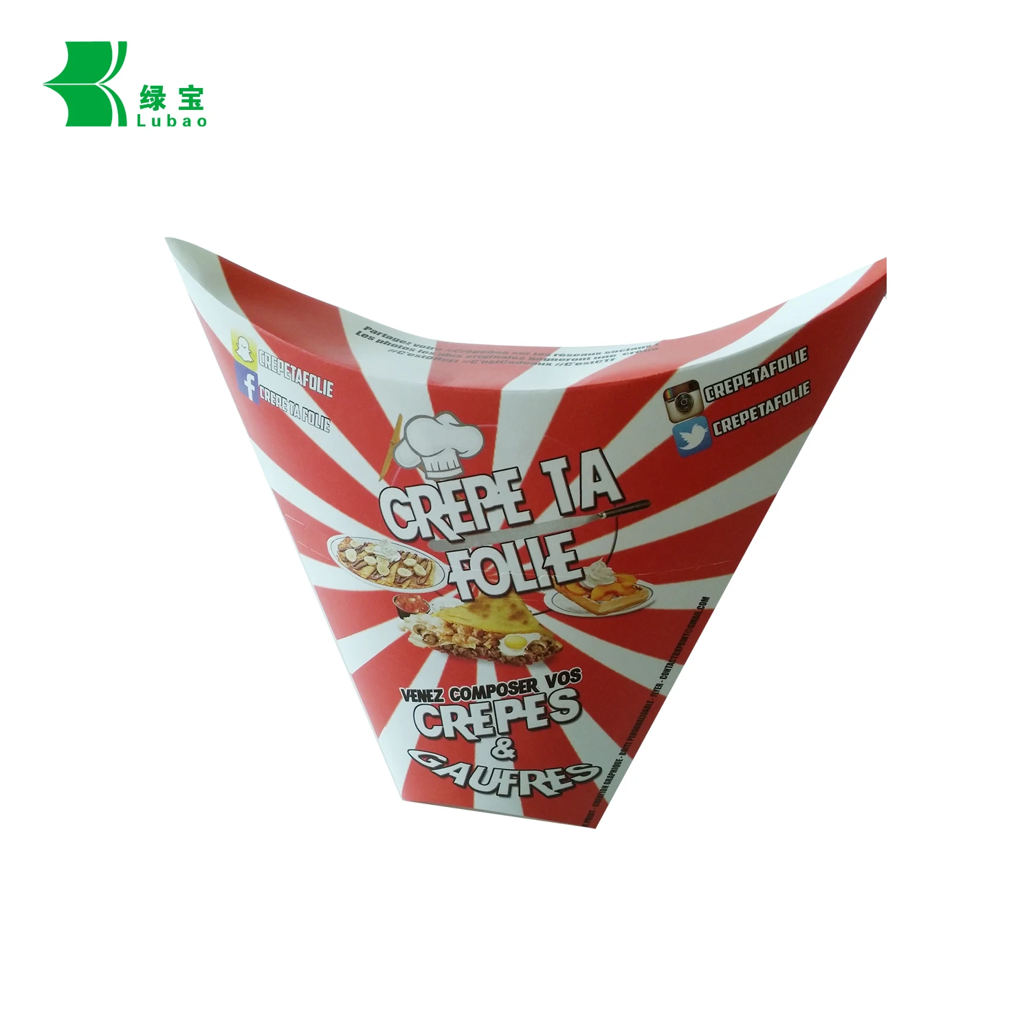 Paper Take Away Food Packaging Cone for Crepe - Disposable