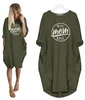 2019 Fashion T-Shirt for Women Pocket WIFE MOM BOSS Letters Print Tshirt Plus Size Tops Graphic Tees Women Off The Shoulder