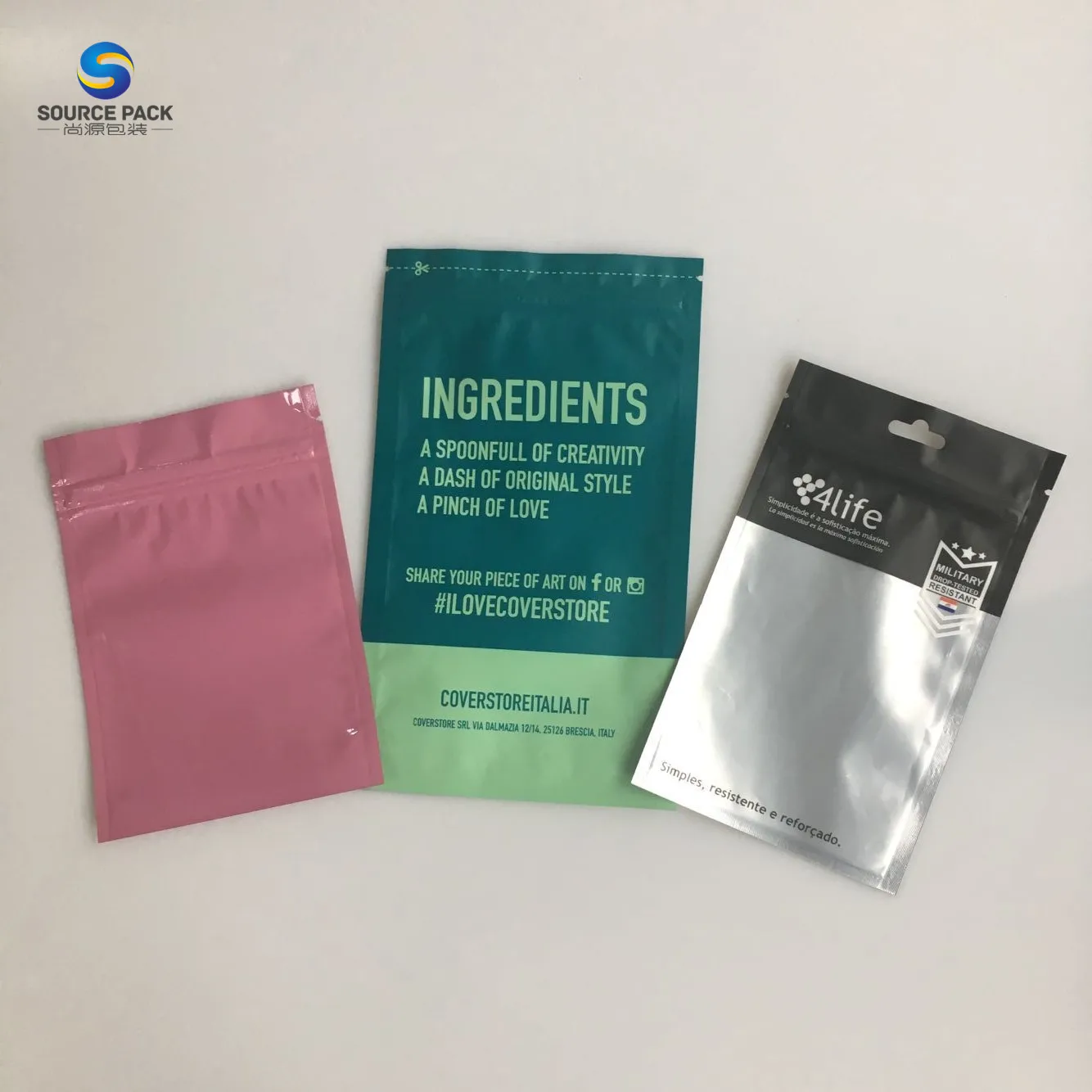 Colorful Three Side Seal Pouch Packaging Bag Side Gusset Coffee Sachet ...