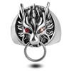 Mens Wolf Head Ring Cool Silver Rings For Men Final Fantasy Biker Rings Gothic Red Crystal Eyes Vintage Jewelry New Size 8-11