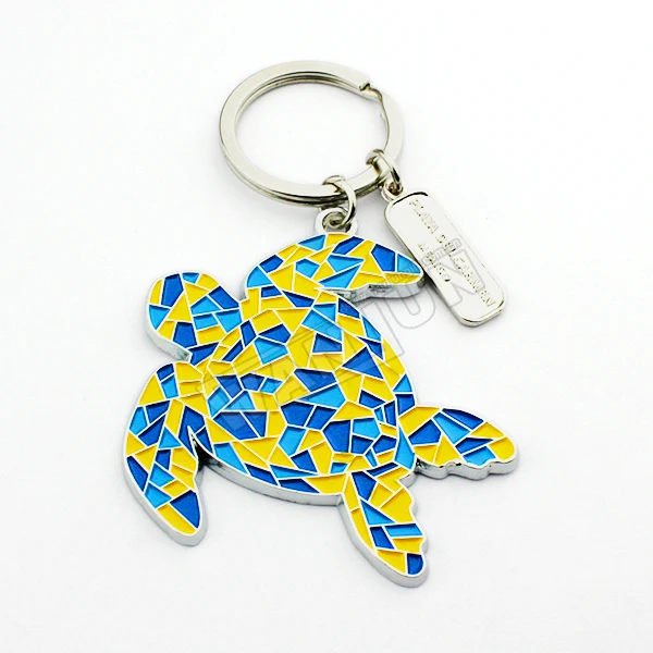 Metal 3d Tortoise Animal Shaped Keychain Factory Direct Live Animal