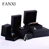 FANXI Black Plastic Paper Jewellery Gift Packaging Boxes For Wedding Ring Pendant Bracelet Bangle Holder Custom Logo Jewelry Box