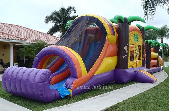 commercial challenge game jungle island inflatable obstacle