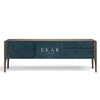 Living Room Morden Leather Walnut Soild Wood Tv Stand