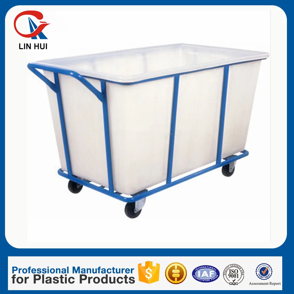 500litre Commercial Plastic Laundry Trolley Carts With Wheels For Line