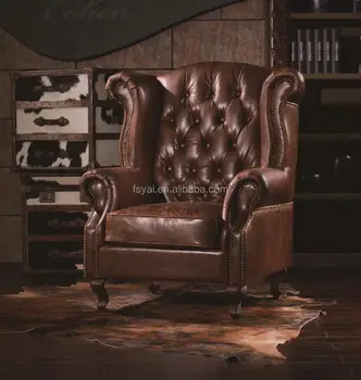 Rustic Single Seater Couch Sofa Collection Set Distressed Leather