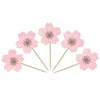 Free Shipping 20 PCS Glitter Cherry Blossoms Cupcake Toppers Flower Cupcake Toppers