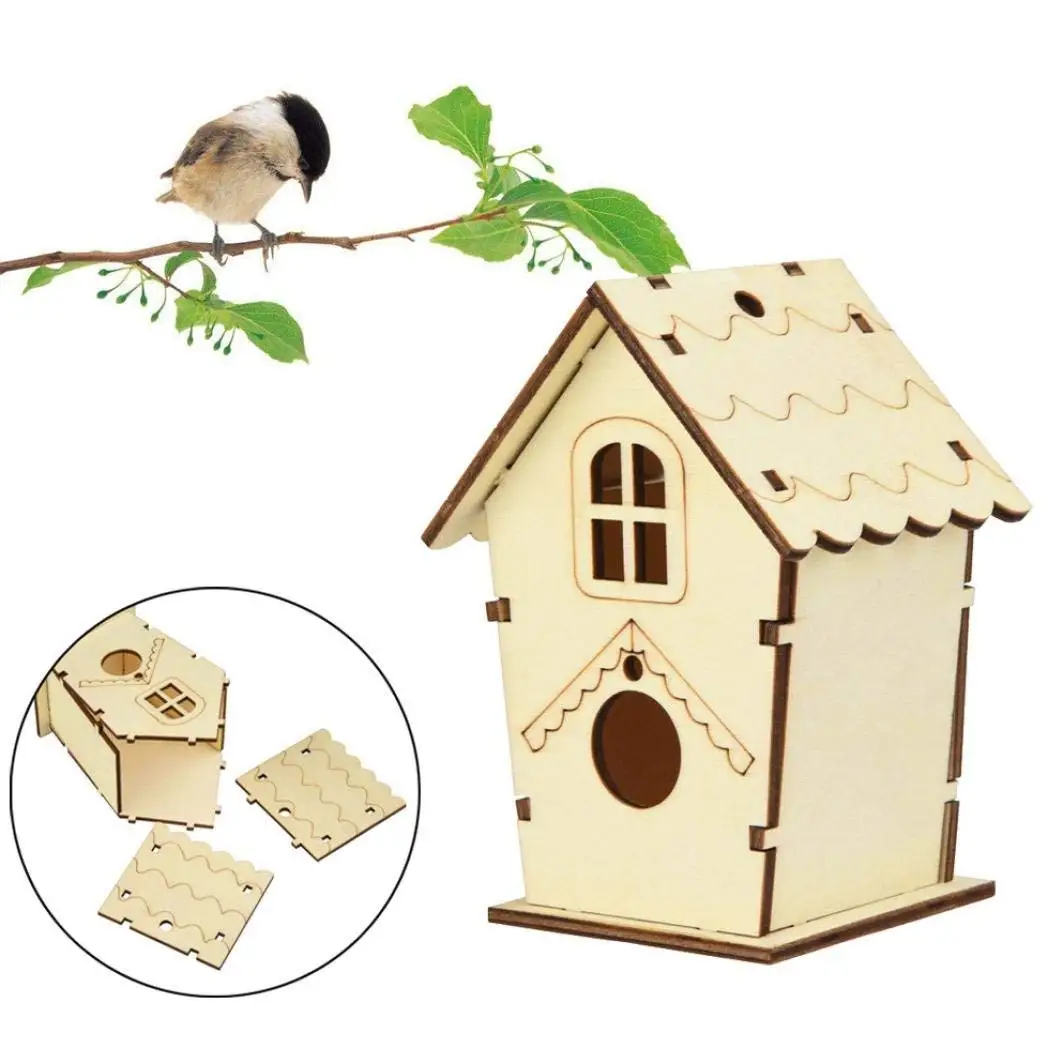 Easy To Assemble Activity Sets for Children Kids Playtime Toddler Fun Set of 2 Kids DIY Woodshop Bird House and Bird Feeder MAY VARY