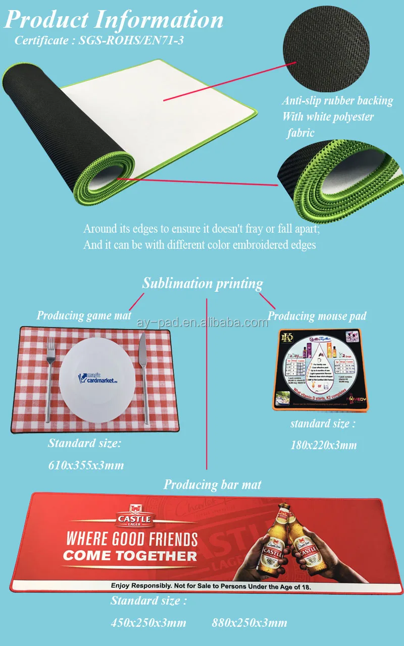 Large Blank White Plain Playmat Mousepad Sheet By The Yard Neoprene