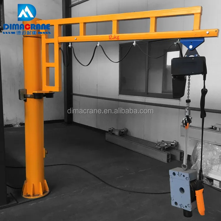 Lightweight widely use 125 kg fixed slewing jib crane with Rigid truck rail Rotating arm