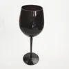 Black Material Long Stem Solid Color Good Quality Black Wine Glass