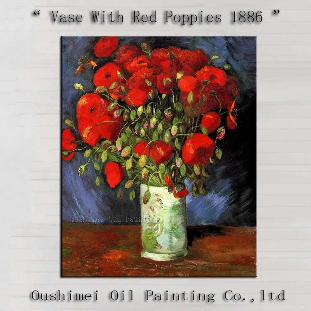 Vincent Van Gogh Beautiful Flower Oil Painting 16 Version Hand Painted Vase With Red Poppies Oil Painting On Canvas Buy Red Poppies Oil Painting Flower Oil Painting Vase With Red Poppies Oil Painting Product