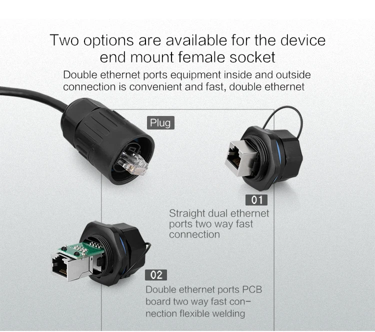 Ip67 Waterproof Industrial Cat6 Stp Rj45 Bulkhead Couplers Quick Rj45 Coupler Connector Buy