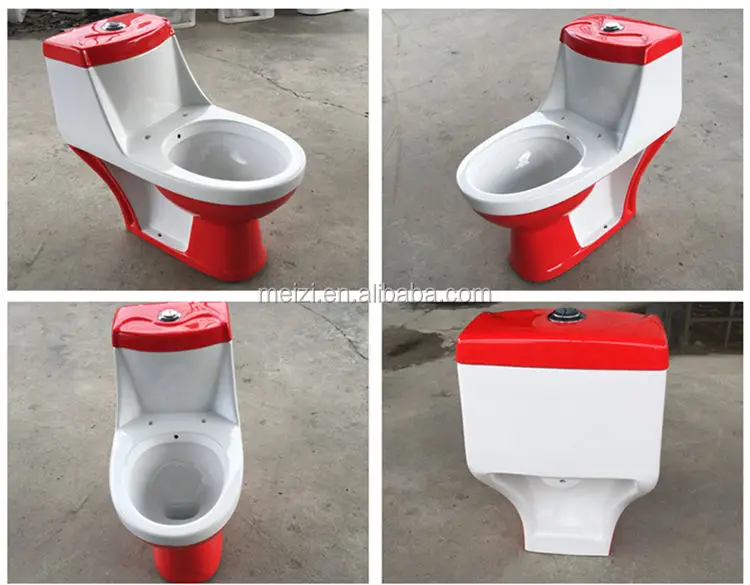Popular bathroom design 3L fiush wc red colored toilet prices