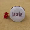 Round white metal pocket makeup mirror / mini mirror pocket with printed logo
