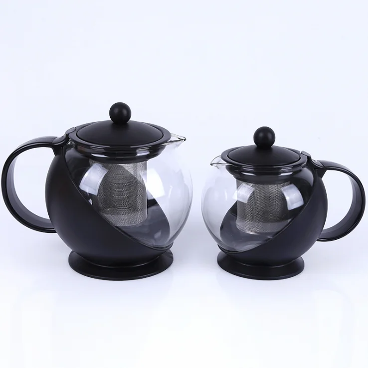 750ml 1250ml 1600ml Elegant Crystal Glass Teapot With Stainless Steel ...