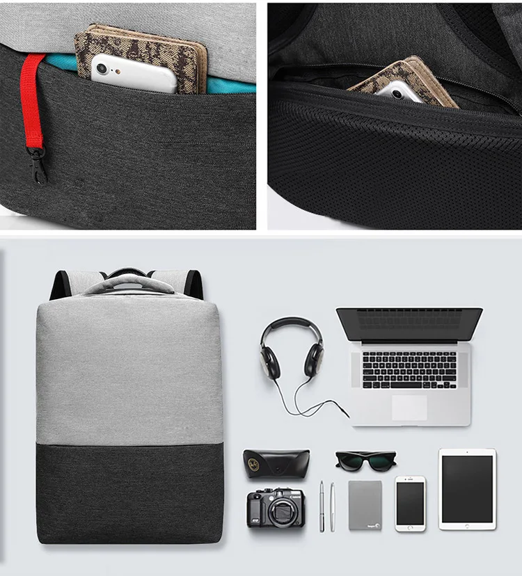 Elegant design stylish 15 inches anti theft waterproof Oxford business back pack rucksack laptop bags backpack