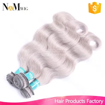 New Product Jazz Wave Hair Grey Human Hair Weaving 100 Natural