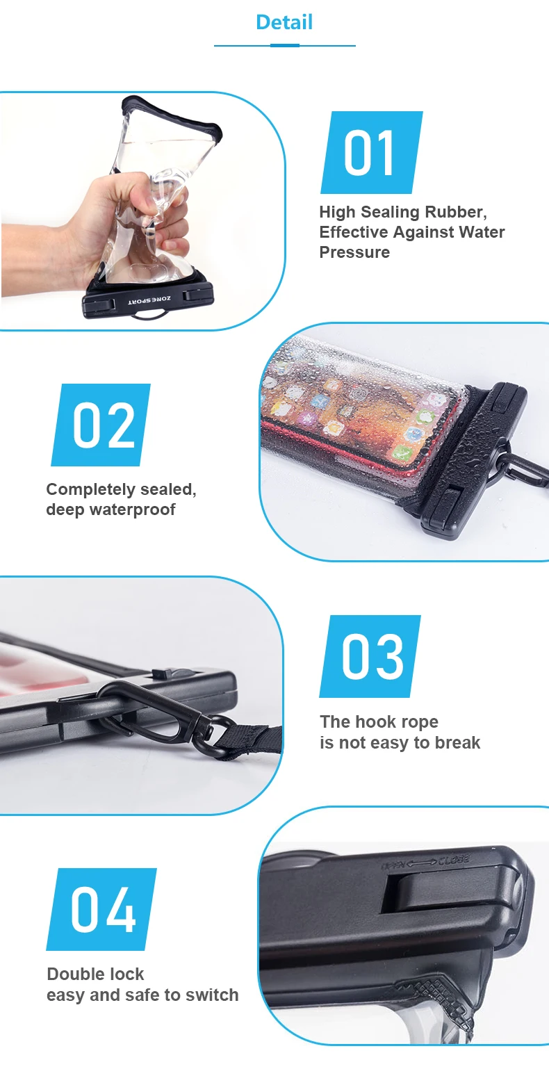 New Water Proof Mobile Phone Case PVC Waterproof Cell Phone Carry Bag for Phone Accessories