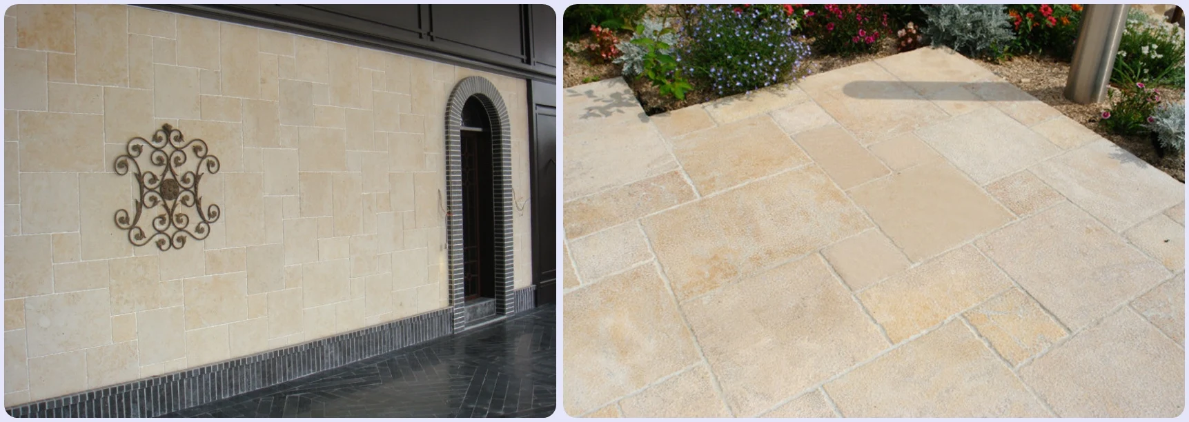 Yellow Beige Limestone French and Classical Pattern for Paving and Wall Cladding