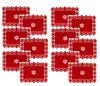 Set of 12 Christmas Placemats + 12 Coasters Snowflake Lazercut Red Felt Table