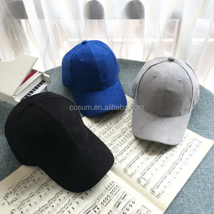 Wholesale custom cap suede trucker fashion suede baseball plain hat
