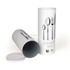 Customized White Plastic Lid Kraft Paper Tube Packaging, Bowl And Fork Paper Cans