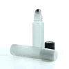 Frosted 10ml Low MOQ Slim Mini Stainless Steel Roll On Essential Oil Bottle Packaging Glass Perfume Roller Ball Bottle (NRB10)